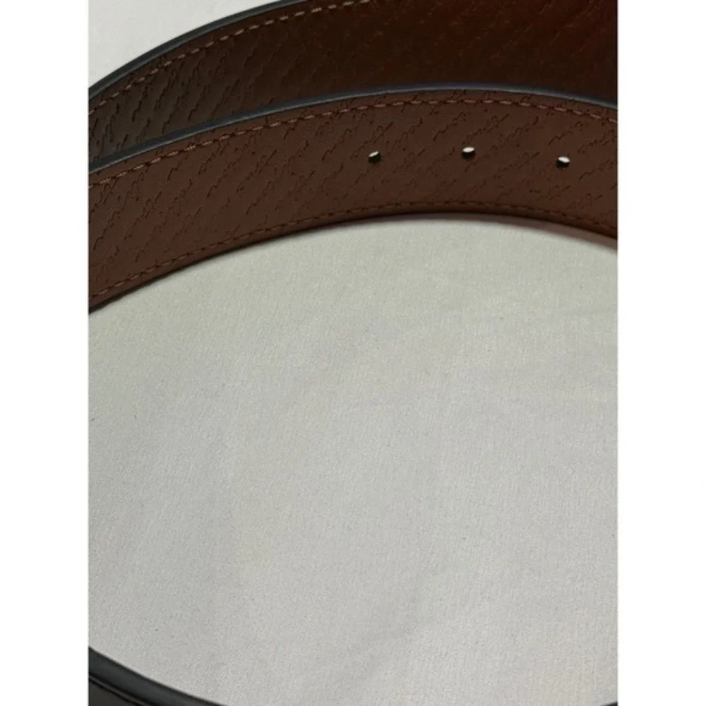 True Religion Reversible Horseshoe Buckle Belt Black/Tan Size 34 NWT